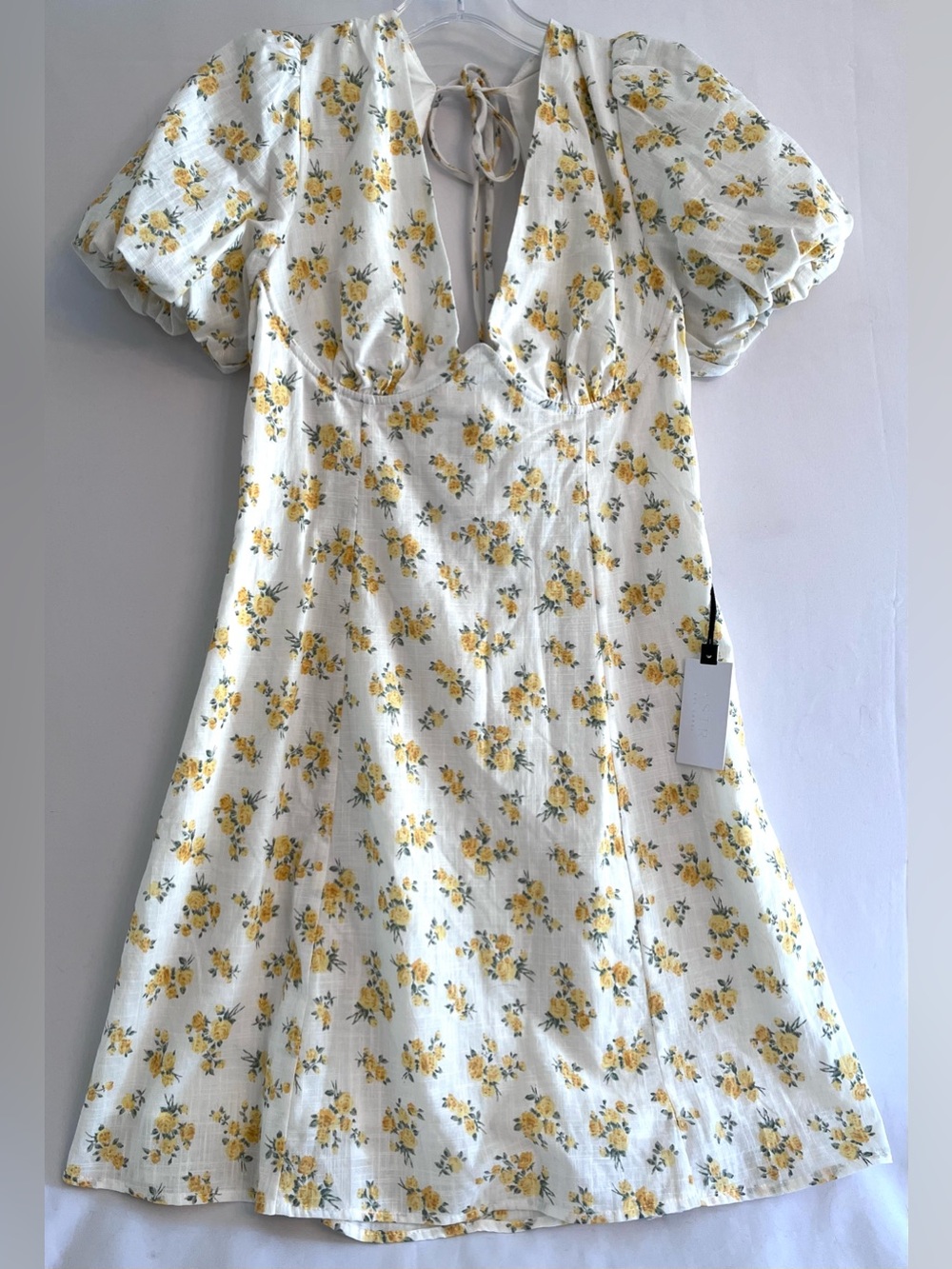 ASTR the Label Floral Puff Sleeve Milkmaid Mini Dress